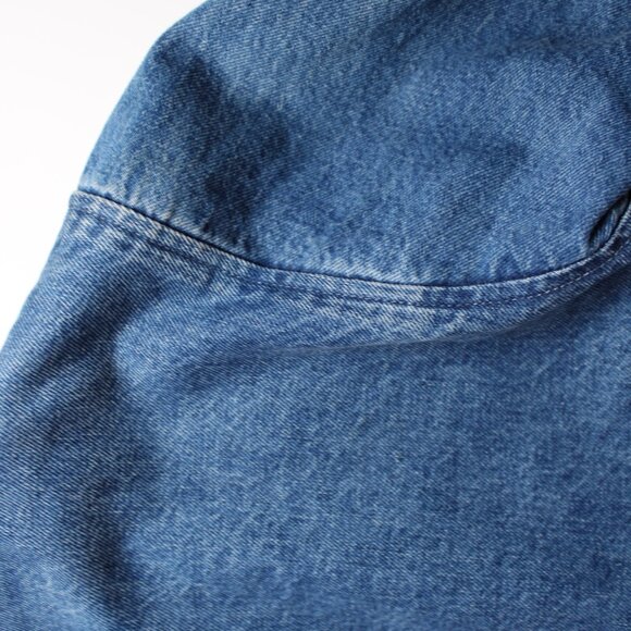 Older Brother Denim Jean Jacket Sherpa Fleece Lined Blue Trucker Coat Warm Cozy - Picture 11 of 12